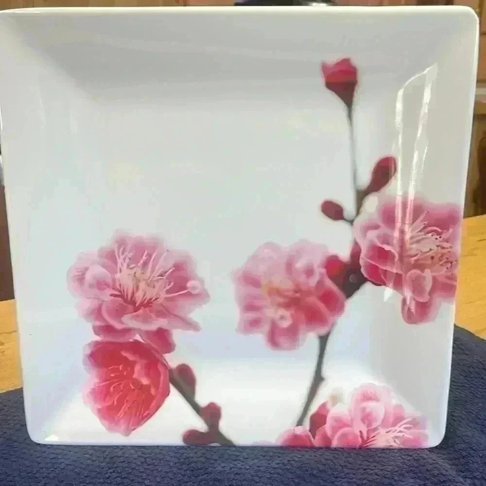 Summer outdoor plates. Seven total. Beautiful flowers.